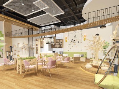 现代咖啡厅3D模型下载